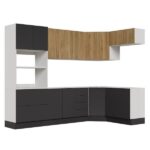 Cozinha Modulada 7 Peças Sem Tampo Com Rodapé Ipanema Cabecasa Madeiraoriginals Grafite Trama/acácia 0 (0) - Imagem 7