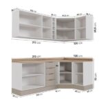 Cozinha Modulada 8 Peças Com Tampo Com Rodapé 4 Aéreos E 4 Balcões Ipanema Cabecasa Madeiraoriginals Fendi Trama/ - Imagem 8