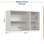 Cozinha Modulada 8 Peças Com Tampo Com Rodapé 4 Aéreos E 4 Balcões Ipanema Cabecasa Madeiraoriginals Fendi Trama/ - Imagem 2