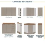 Cozinha Modulada 8 Peças Com Tampo Com Rodapé 4 Aéreos E 4 Balcões Ipanema Cabecasa Madeiraoriginals Fendi Trama - Imagem 9