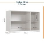 Cozinha Modulada 8 Peças Sem Tampo Com Rodapé 4 Aéreos E 4 Balcões Ipanema Cabecasa Madeiraoriginals Branco/acácia - Imagem 2