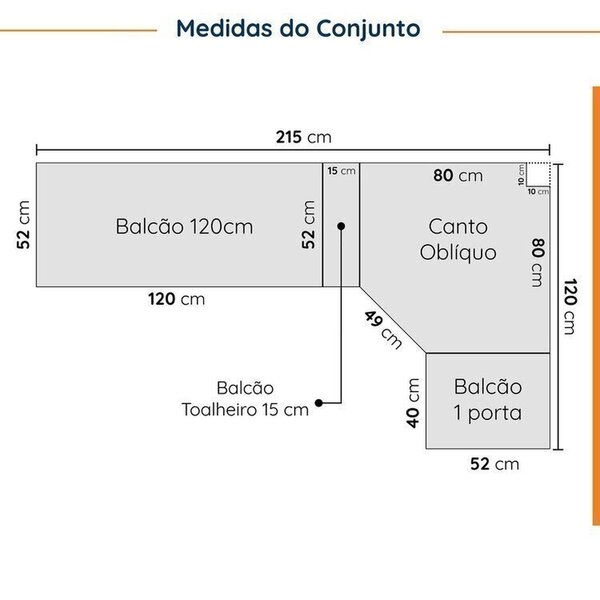 Cozinha Modulada 8 Peças Sem Tampo Com Rodapé 4 Aéreos E 4 Balcões Ipanema Cabecasa Madeiraoriginals Branco/acácia - Imagem 10