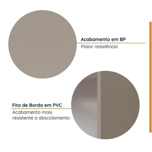 Cozinha Modulada 8 Peças Sem Tampo Com Rodapé 4 Aéreos E 4 Balcões Ipanema Cabecasa Madeiraoriginals Fendi Trama - Imagem 5