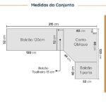 Cozinha Modulada 8 Peças Sem Tampo Com Rodapé 4 Aéreos E 4 Balcões Ipanema Cabecasa Madeiraoriginals Fendi Trama - Imagem 10