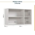 Cozinha Modulada 8 Peças Sem Tampo Com Rodapé 4 Aéreos E 4 Balcões Ipanema Cabecasa Madeiraoriginals Fendi Trama - Imagem 2