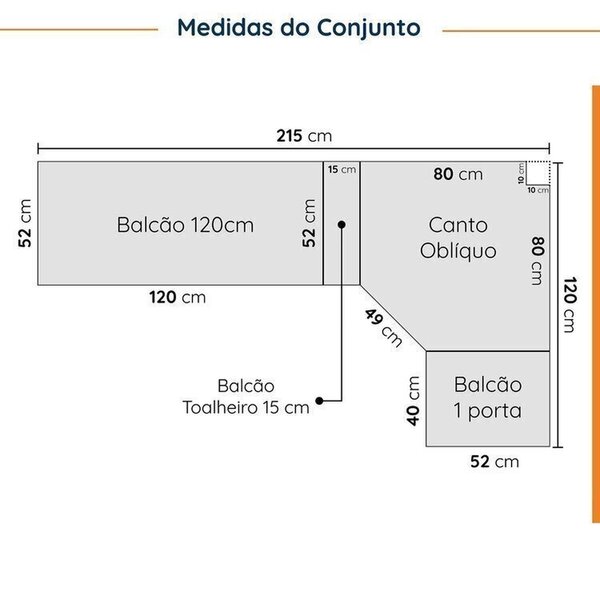 Cozinha Modulada 8 Peças Sem Tampo Com Rodapé 4 Aéreos E 4 Balcões Ipanema Cabecasa Madeiraoriginals Branco - Imagem 10