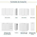 Cozinha Modulada 8 Peças Sem Tampo Com Rodapé 4 Aéreos E 4 Balcões Ipanema Cabecasa Madeiraoriginals Branco - Imagem 9