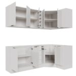 Cozinha Modulada 8 Peças Sem Tampo Com Rodapé 4 Aéreos E 4 Balcões Ipanema Cabecasa Madeiraoriginals Branco - Imagem 6