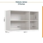 Cozinha Modulada 8 Peças Sem Tampo Com Rodapé 4 Aéreos E 4 Balcões Ipanema Cabecasa Madeiraoriginals Branco - Imagem 2