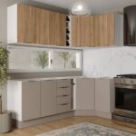 Cozinha Modulada 8 Peças Sem Tampo Com Rodapé 4 Aéreos E 4 Balcões Ipanema Cabecasa Madeiraoriginals Fendi Trama/ 0 (0)