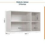 Cozinha Modulada 8 Peças Sem Tampo Com Rodapé 4 Aéreos E 4 Balcões Ipanema Cabecasa Madeiraoriginals Fendi Trama/ 0 (0) - Imagem 10