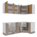 Cozinha Modulada 8 Peças Sem Tampo Com Rodapé 4 Aéreos E 4 Balcões Ipanema Cabecasa Madeiraoriginals Fendi Trama/ 0 (0) - Imagem 6