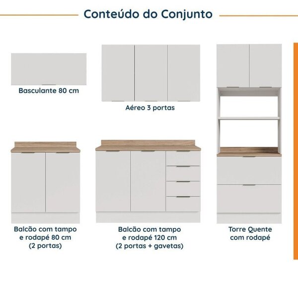 Cozinha Modulada Com Tampo 2 Aéreos 2 Balcões 1 Torre Quente Ipanema Cabecasa Madeiraoriginals - Imagem 9