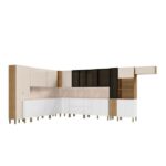 Cozinha Modulada Completa 15 Peças Vidros Reflecta Com Tampo E Painel Art Freijo/ Artico/ Soft - Imagem 10