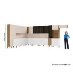 Cozinha Modulada Completa 15 Peças Vidros Reflecta Com Tampo E Painel Art Freijo/ Artico/ Soft - Imagem 6