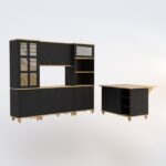 Cozinha Retrô 5 Peças Preto/marfim