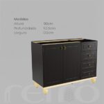 Cozinha Retrô 5 Peças Preto/marfim - Imagem 6