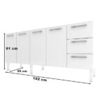 Gabinete De Cozinha Preto Em Aço 192cm 3 Gavetas Venus Flat Cozimax - Imagem 2