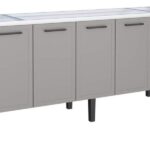 Gabinete De Cozinha Cinza Em Aço Montado 192cm 3 Gavetas Juno Cozimax
