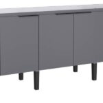 Gabinete De Cozinha Cinza Em Madeira Montado 194cm Cisne Cozimax