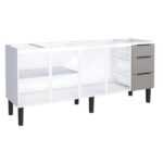 Gabinete De Cozinha Em Aço Cinza 192cm Jupiter Cozimax - Imagem 5