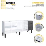 Gabinete De Cozinha Em Aço Cinza 192cm Jupiter Cozimax - Imagem 2
