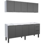 Gabinete De Cozinha Em Aço Preto 192cm Jupiter Cozimax - Imagem 2