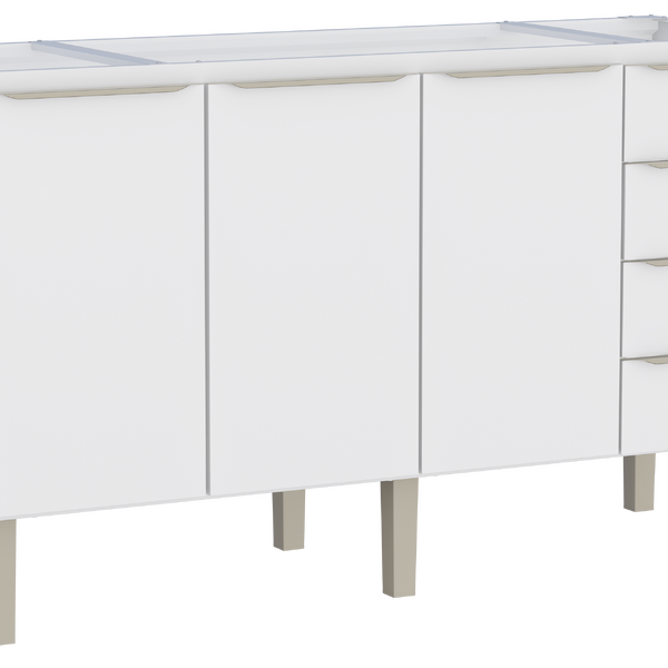 Gabinete De Cozinha Montado Em Aço Branco 153cm Flora Cozimax - Imagem 4