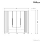 Guarda-roupa 06 Portas E 04 Gavetas Com Espelhos Doble Casal - Imagem 2