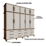 Guarda Roupa 10 Portas E 12 Gavetas Nicolau Malbec/off White G37 - Gran Belo - Imagem 5