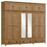 Guarda Roupa 12p 3g Espelho Madeira Maciça 261 Cm 9134 Milani Store