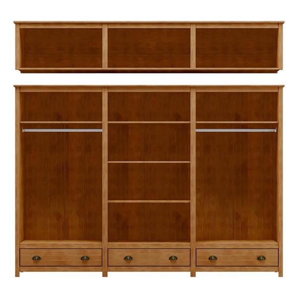 Guarda Roupa 12p 3g Espelho Madeira Maciça 261 Cm 9134 Milani Store - Imagem 5