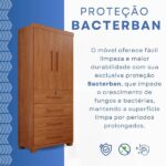 Guarda-roupa 2 Portas 4 Gavetas Ilhéus Espresso Móveis Cinamomo - Imagem 3