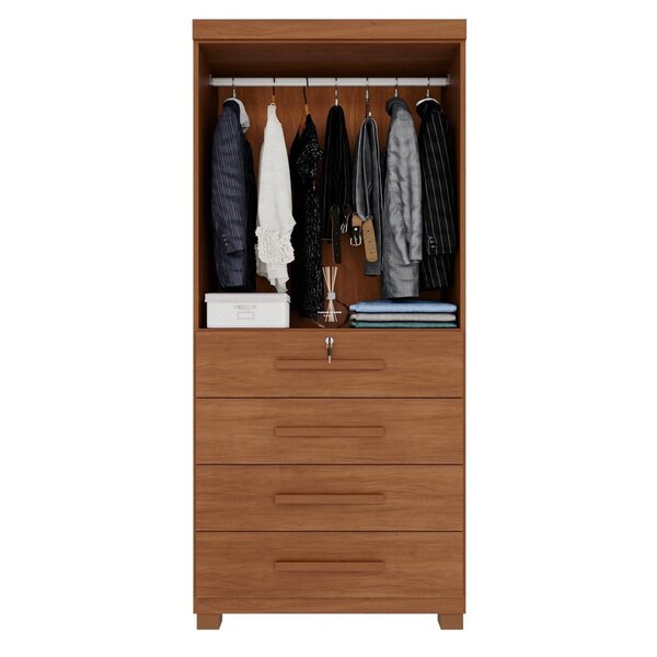 Guarda-roupa 2 Portas 4 Gavetas Ilhéus Espresso Móveis Cinamomo - Imagem 5