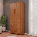 Guarda-roupa 2 Portas 4 Gavetas Ilhéus Espresso Móveis Cinamomo