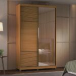 Guarda-roupa 2 Portas De Correr Com Espelho E 02 Gavetas Em 100% Mdf Picasso Nature