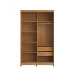 Guarda-roupa 2 Portas De Correr Com Espelho E 02 Gavetas Em 100% Mdf Picasso Nature - Imagem 2