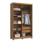 Guarda-roupa 2 Portas De Correr Com Espelho E 02 Gavetas Em 100% Mdf Picasso Nature - Imagem 3