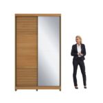 Guarda-roupa 2 Portas De Correr Com Espelho E 02 Gavetas Em 100% Mdf Picasso Nature - Imagem 4