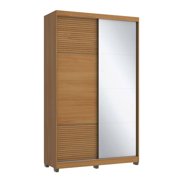 Guarda-roupa 2 Portas De Correr Com Espelho E 02 Gavetas Em 100% Mdf Picasso Nature - Imagem 5