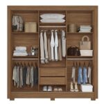 Guarda-roupa 3 Portas Correr 2 Gavetas Maringá Jatoba - Imagem 6