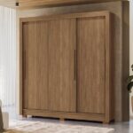 Guarda-roupa 3 Portas Correr 2 Gavetas Maringá Jatoba