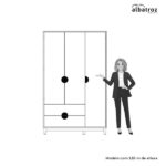 Guarda-roupa 3 Portas E 2 Gavetas Ipê Cinamomo/sálvia - Imagem 5