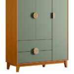 Guarda-roupa 3 Portas E 2 Gavetas Ipê Cinamomo/sálvia - Imagem 6