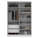 Guarda Roupa 4 Portas 2 Gavetas Logan Branco/olmo Italiano - Imagem 6