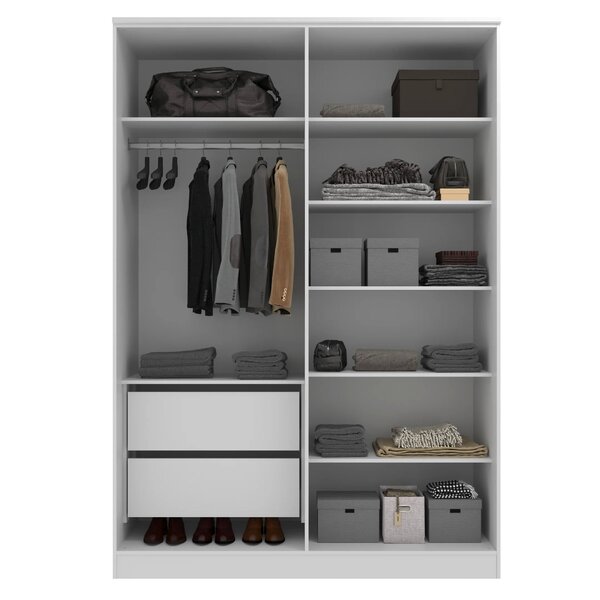 Guarda Roupa 4 Portas 2 Gavetas Logan Branco/olmo Italiano - Imagem 6