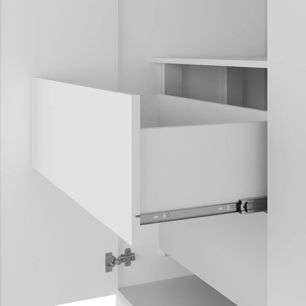 Guarda Roupa 4 Portas 2 Gavetas Logan Branco/olmo Italiano - Imagem 8