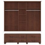 Guarda Roupa 5p 6g Espelho Madeira Maciça 208 Cm 2253 Milani Store - Imagem 5