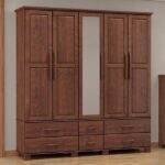 Guarda Roupa 5p 6g Espelho Madeira Maciça 208 Cm 2253 Milani Store