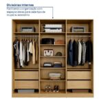 Guarda-roupa 6 Portas Reflecta 100% Mdf Orion Cabecasa Madeiraoriginals Olmo - Imagem 2